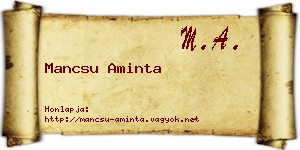 Mancsu Aminta névjegykártya